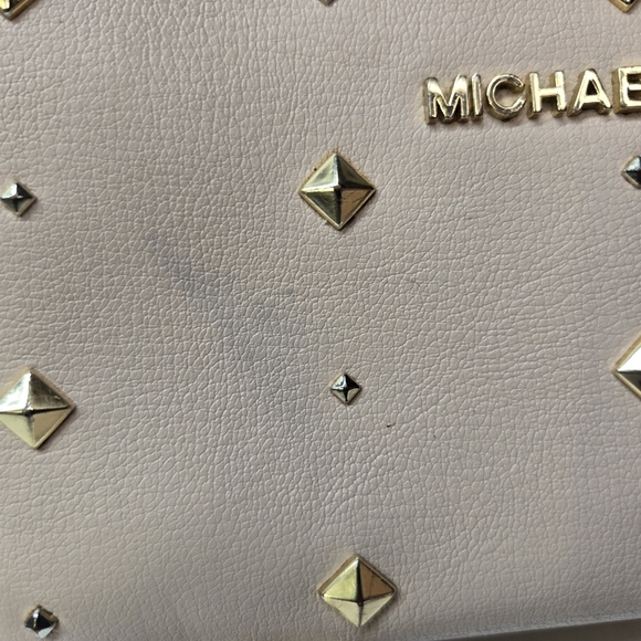 Michael Kors Ellis Leather Studded Satchel Purse With Crossbody Strap/wallet - Picture 7 of 16